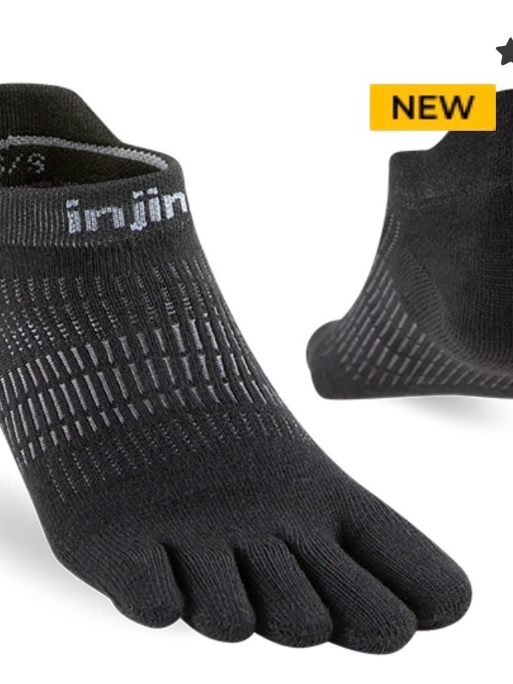 Injinji Women’s Run Lightweight Toe Socks Bundle XS/SM NWT Black + Navy